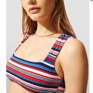 Solid & Striped Sz L The Cleo Bikini Top jazzy rib